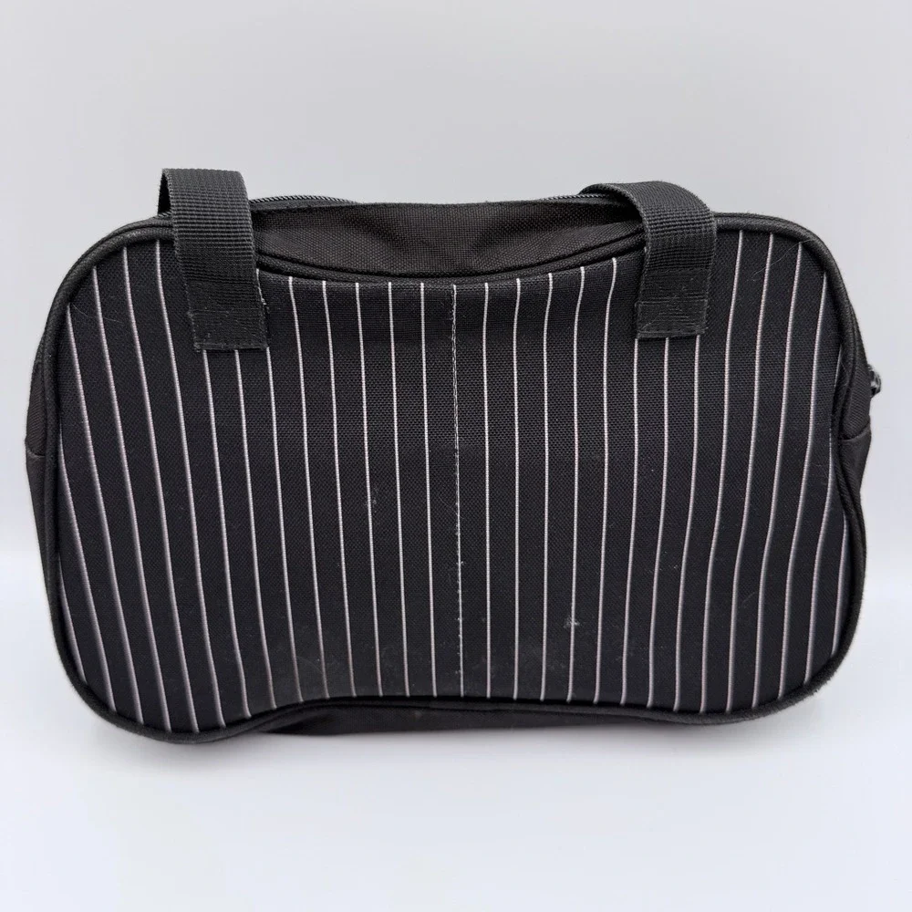 Dickies Y2K Black Pinstripe Mini Bowler Bag Canvas Shoulder Purse Yak Pak